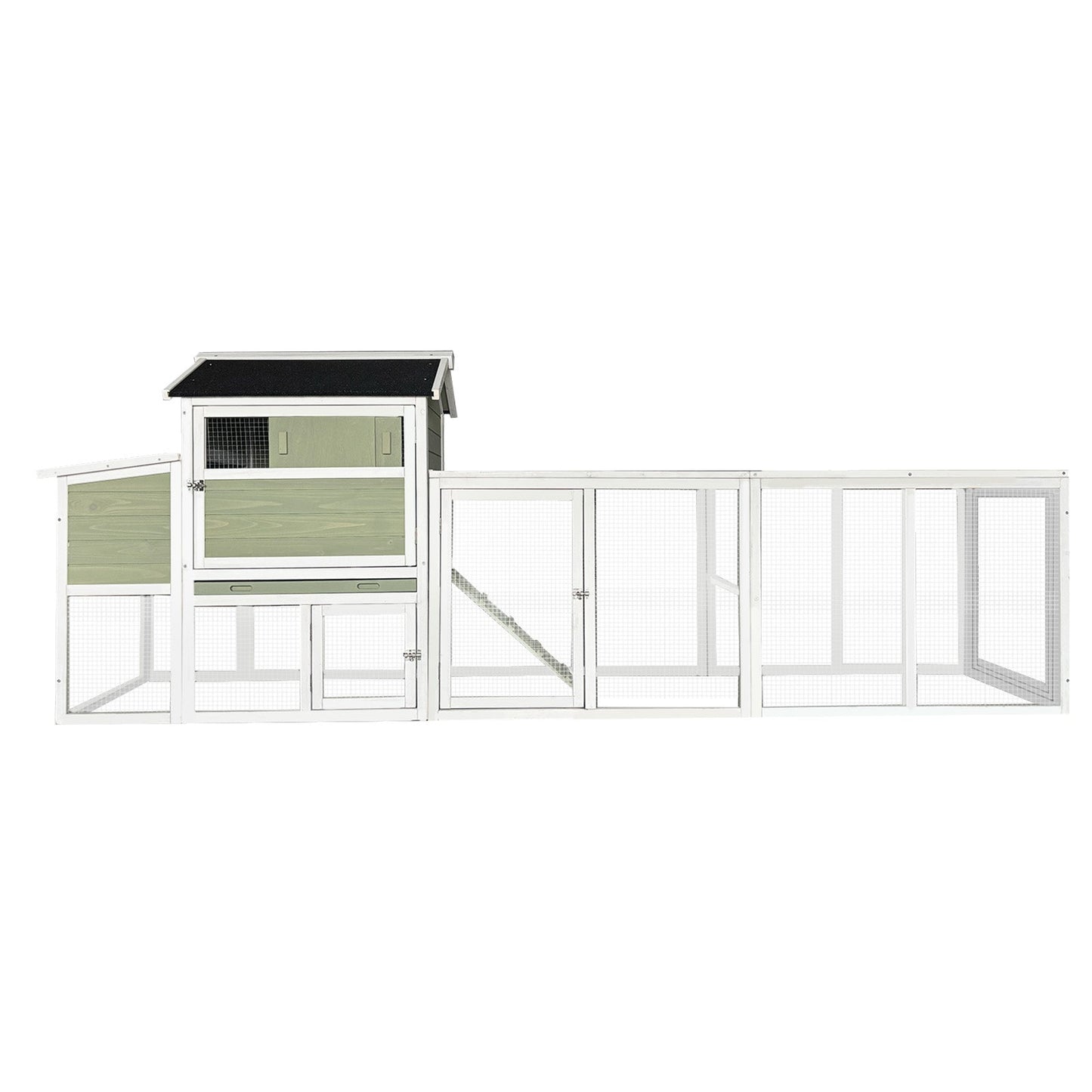 Wooden Chicken Coop with Run and Nesting Box