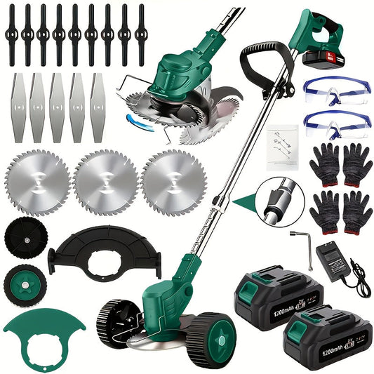 Cordless Electric Lawn Mower 2500W with 2 Batteries & 3 Blades