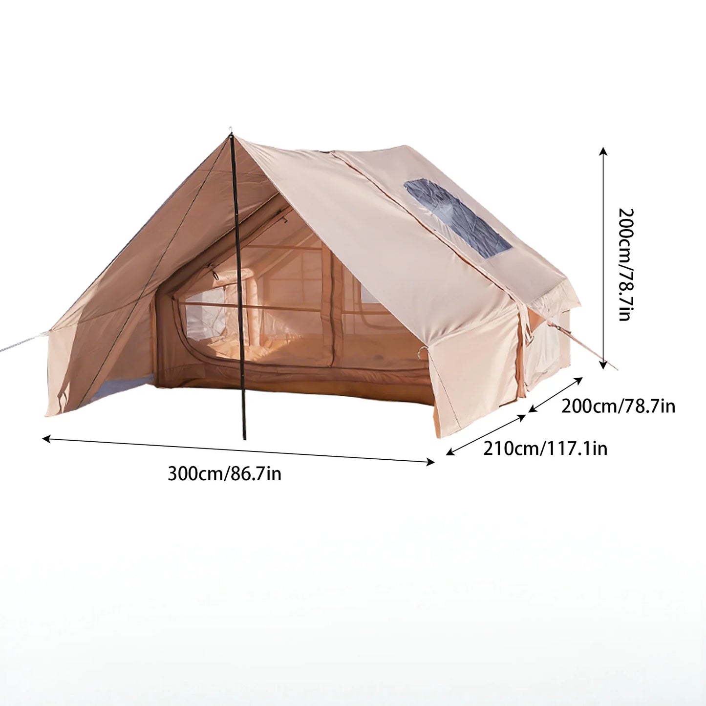 Inflatable Camping Tent With Skylight And Breathable Mesh