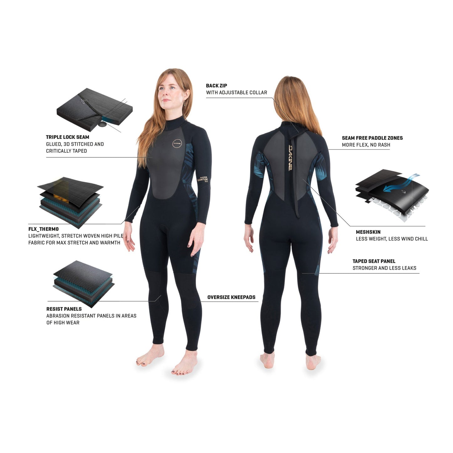 Dakine Womens Quantum Back Zip 2/2mm