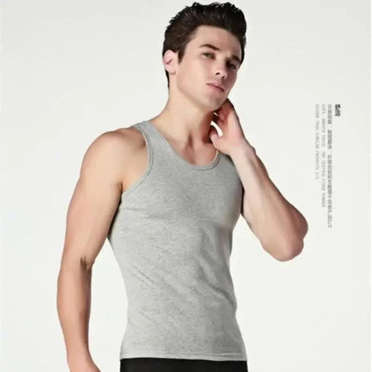Men's Soft Cotton Sleeveless Muscle Tank Top O-Neck