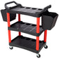 3 Tier Rolling Auto Detail Cart With Wheels, 2 Buckets