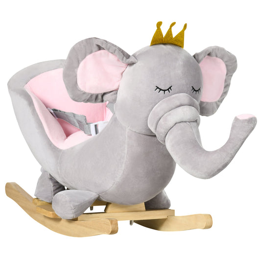 Qaba Baby Elephant Rocking Chair Toddler Rocker Toy