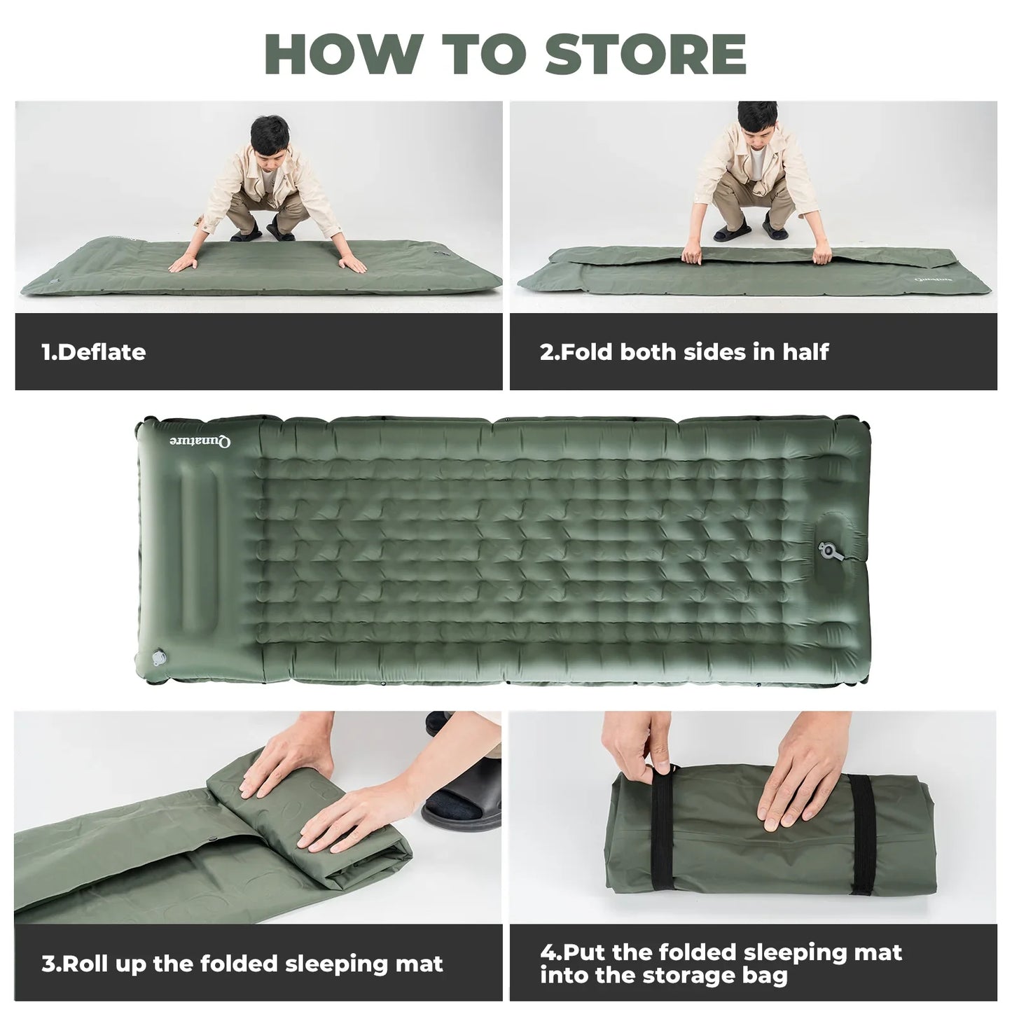 Ultra-Light Inflatable Sleeping Pad with Built-In Pillow