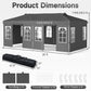 Pop Up Canopy Tent 10x20 FT with 6 Sidewalls