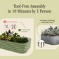 Gro-Rite Premium Metal Raised Garden Bed Kit Tool-Free