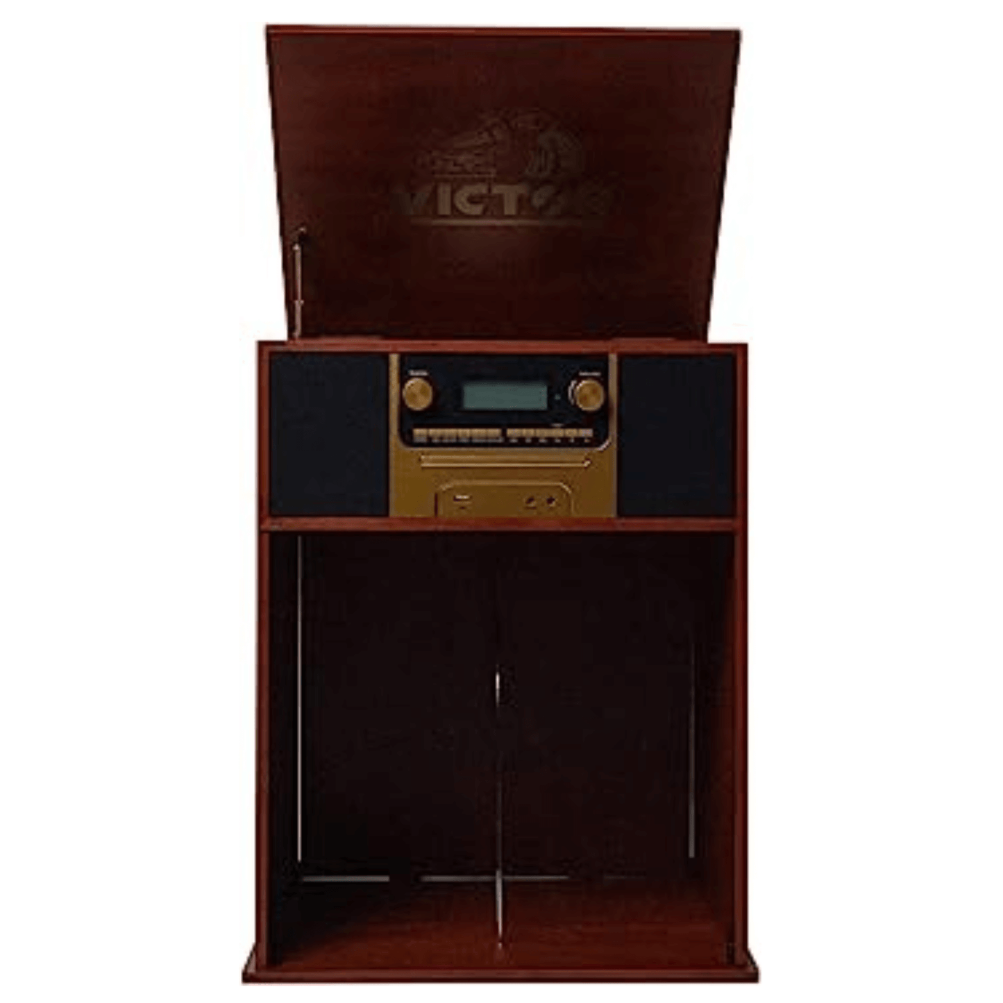 Victor Boyleston 7-in-1 3-Speed Turntable Music Center Mahogany - Refurbished