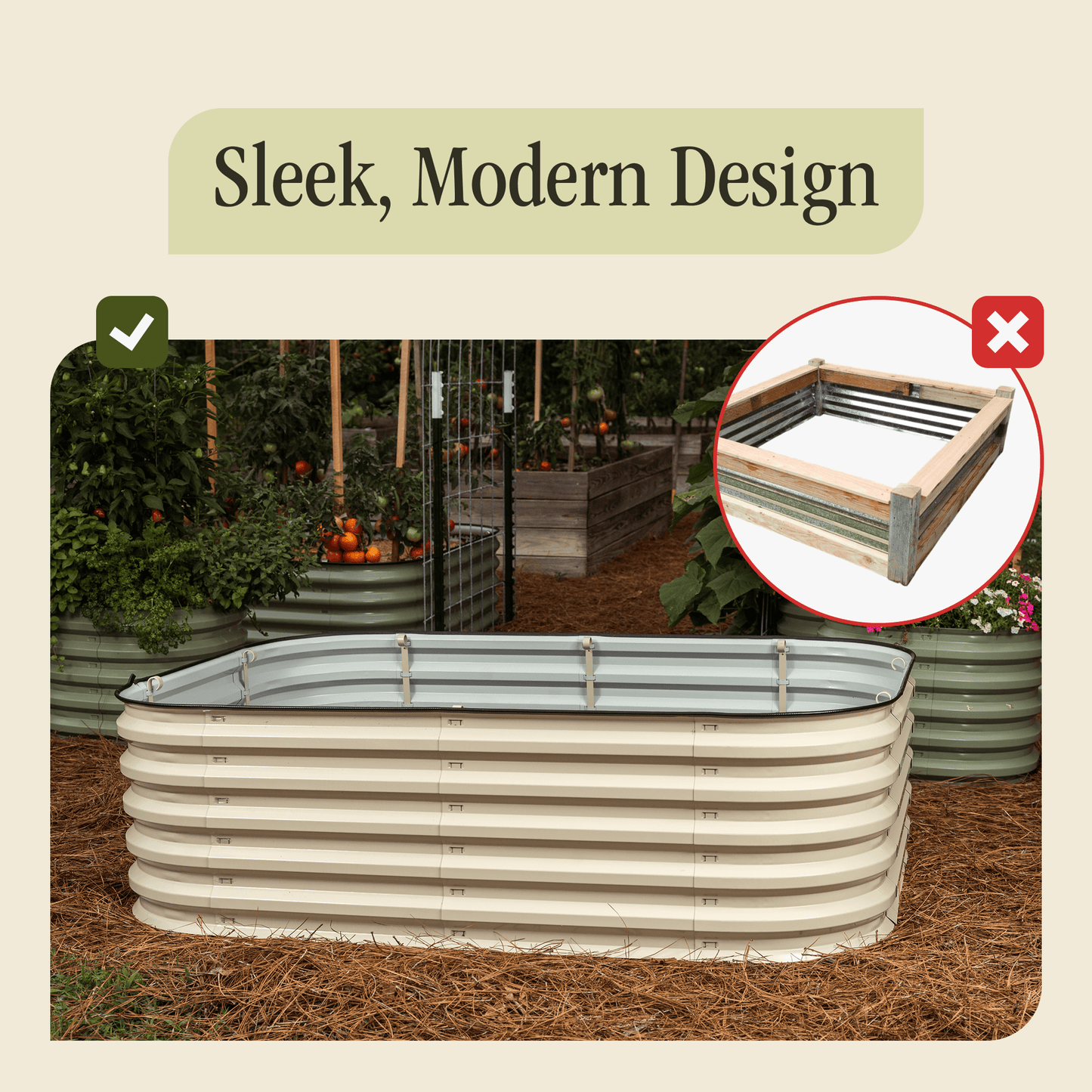 Gro-Rite Premium Metal Raised Garden Bed Kit Tool-Free