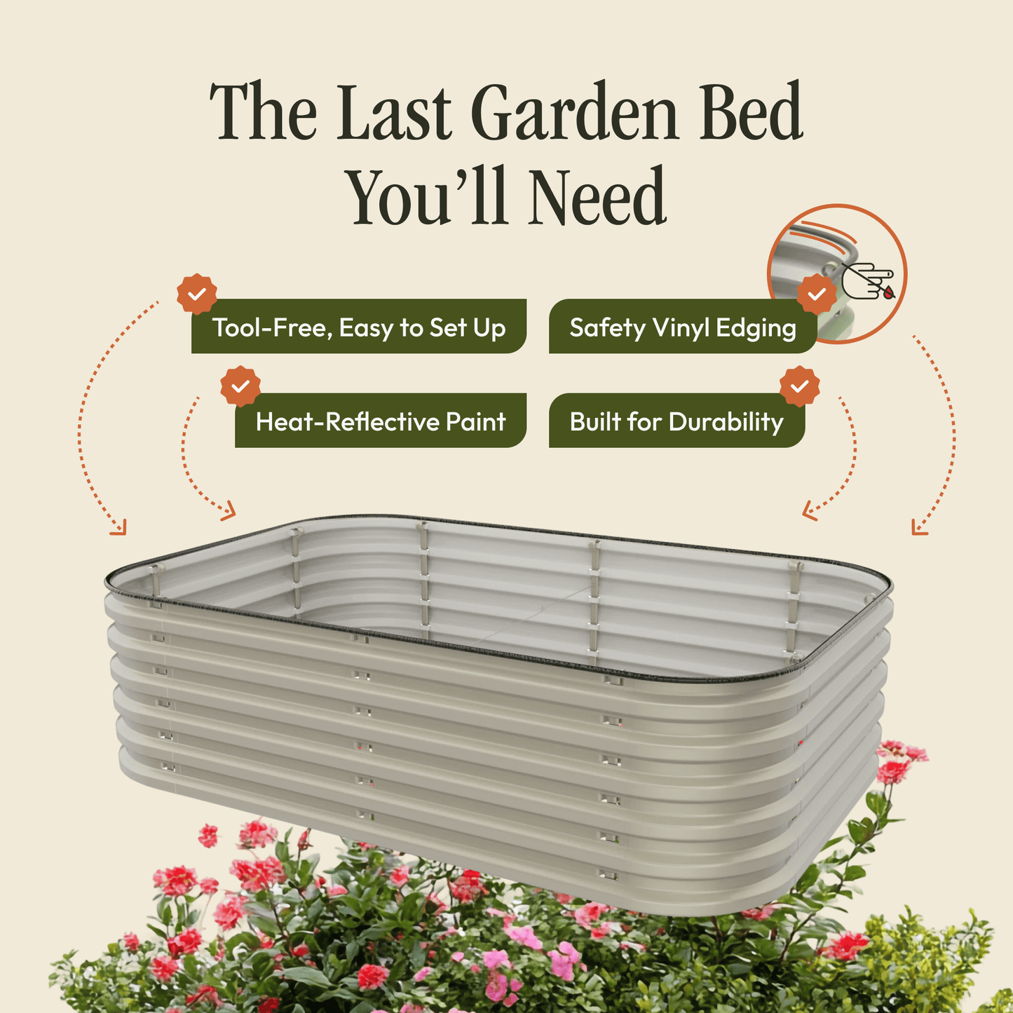 Gro-Rite Premium Metal Raised Garden Bed Kit Tool-Free