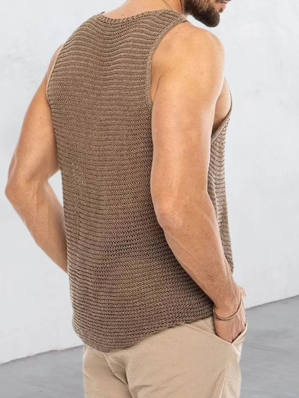 Men's Plus Size Scoop Neck Knit Tank Top