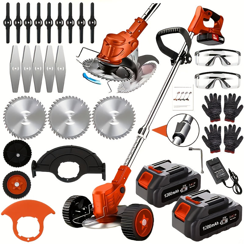 Cordless Electric Lawn Mower 2500W with 2 Batteries & 3 Blades
