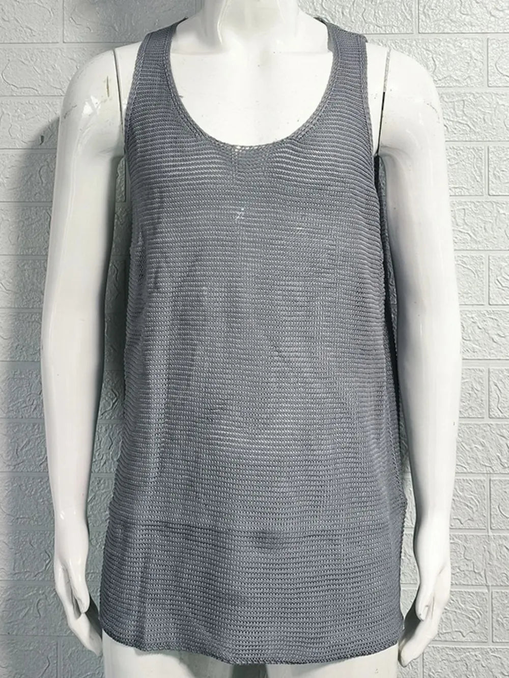 Men's Plus Size Scoop Neck Knit Tank Top