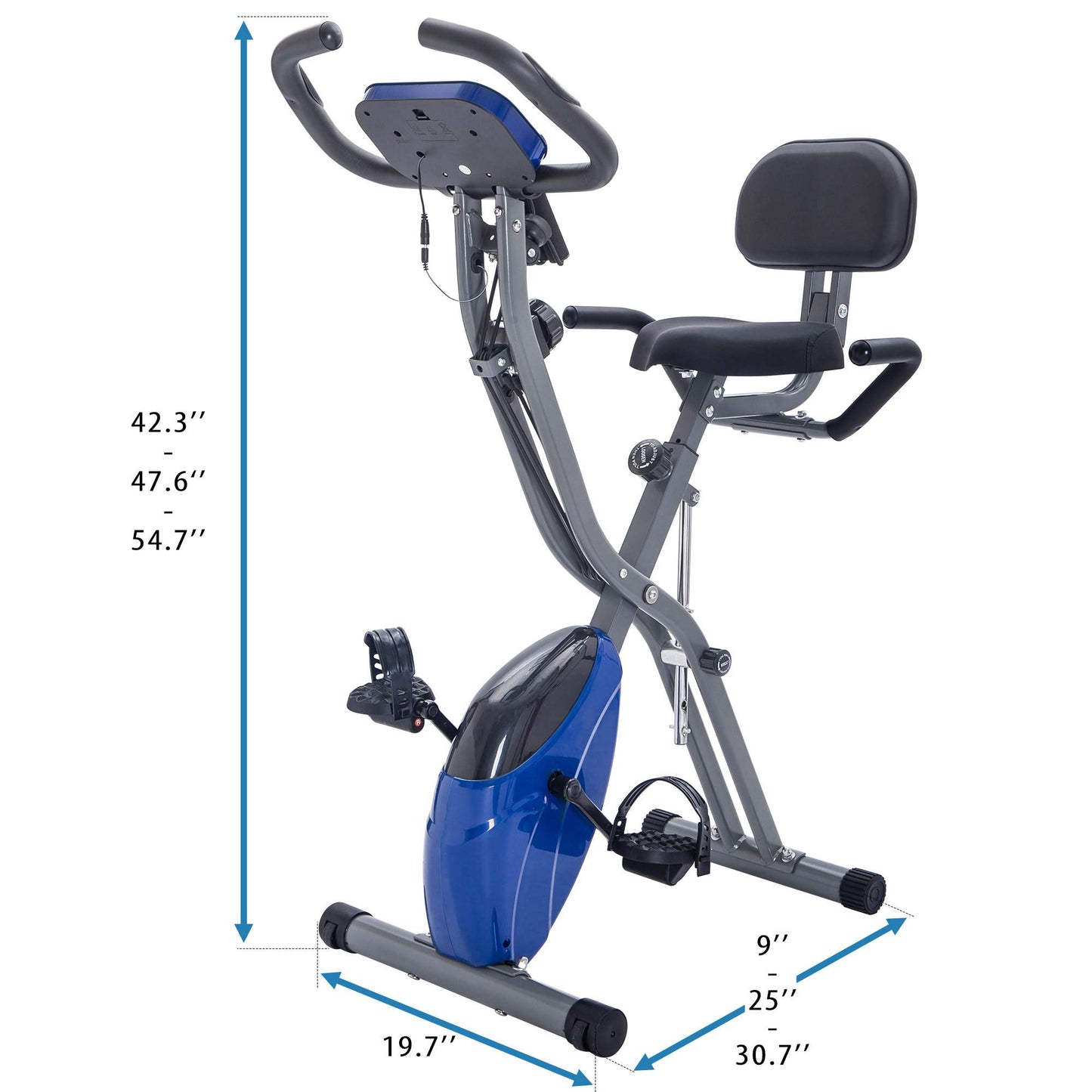 Folding Exercise Bike, Fitness Upright and Recumbent X-Bike