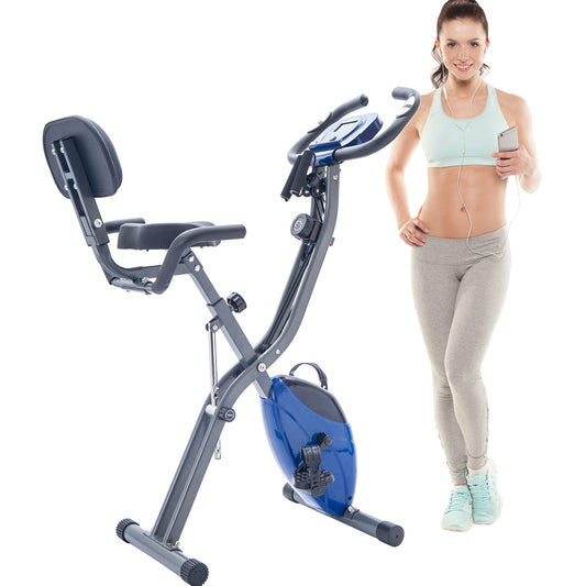 Folding Exercise Bike, Fitness Upright and Recumbent X-Bike