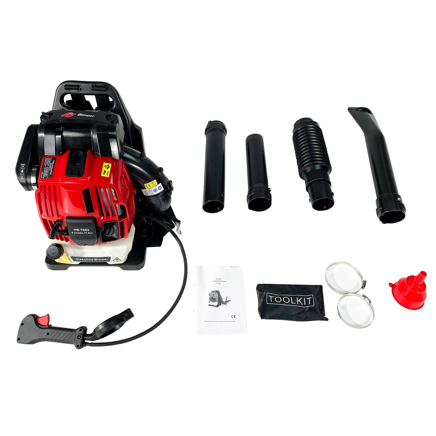 Backpack Gas Leaf Blower - 76CC, 660CFM, 200MPH