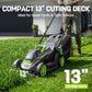 13-Inch 21V Cordless Lawn Mower with Brushless Motor