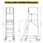 5 Step 375lbs Aluminum Rolling Platform Ladder