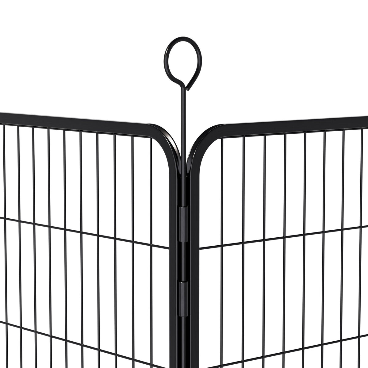 Dog Playpen, 16 Panels Pet Exercise Pen Indoor / Outdoor Fence With Anti Skid Base - Black