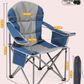 500 lbs Heavy Duty Folding Camping Chair w/ Cup Holder & Cooler Bag | Portable Outdoor Beach Seat