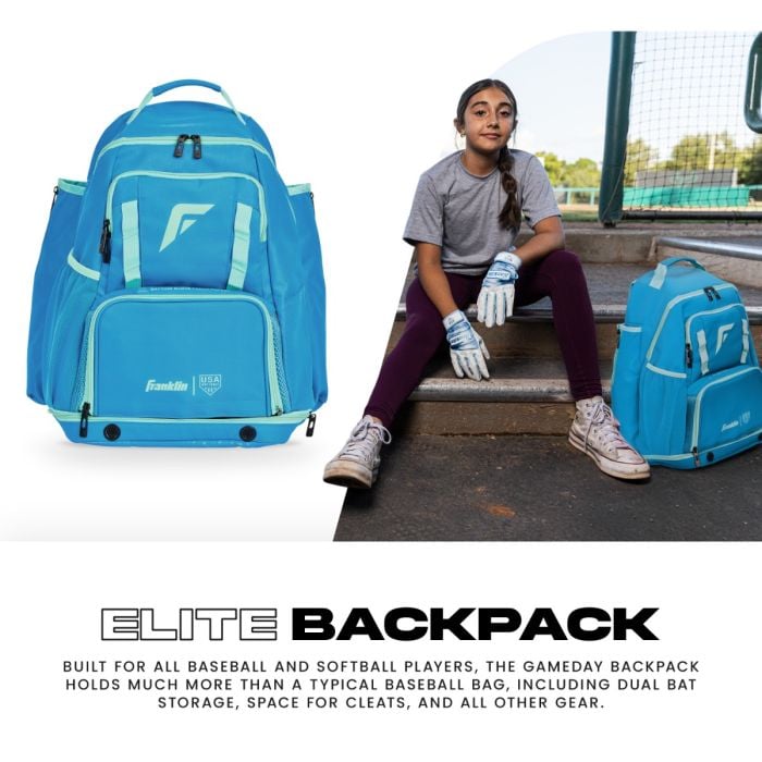 Franklin Fastpitch Softball Backpack Adult Youth Equipment Bag Blue