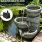 Garden Fountain, Tall Outdoor Waterfall with LED Lights