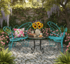 50-Inch Outdoor Garden Bench with Iron Metal Frame – Patio Porch Lawn Yard Bench – Multiple Colors