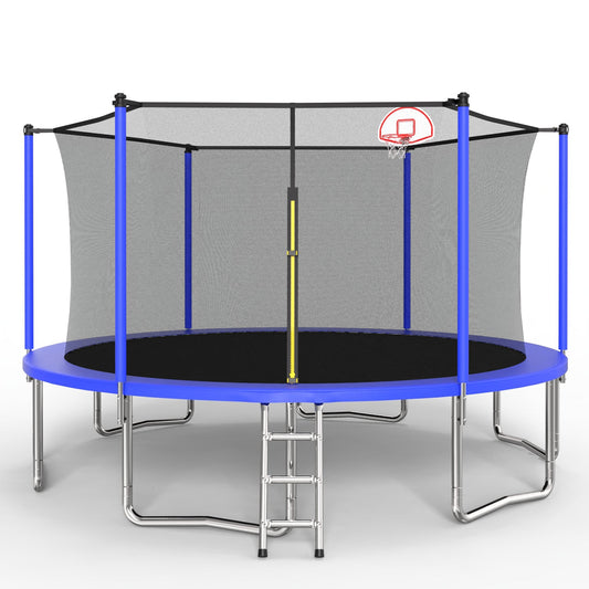 14FT Kids Trampoline with Safety Enclosure Net