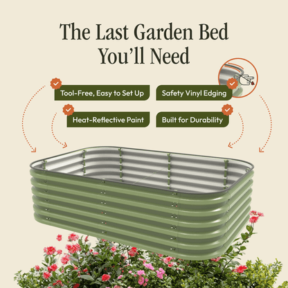 Gro-Rite Premium Metal Raised Garden Bed Kit Tool-Free