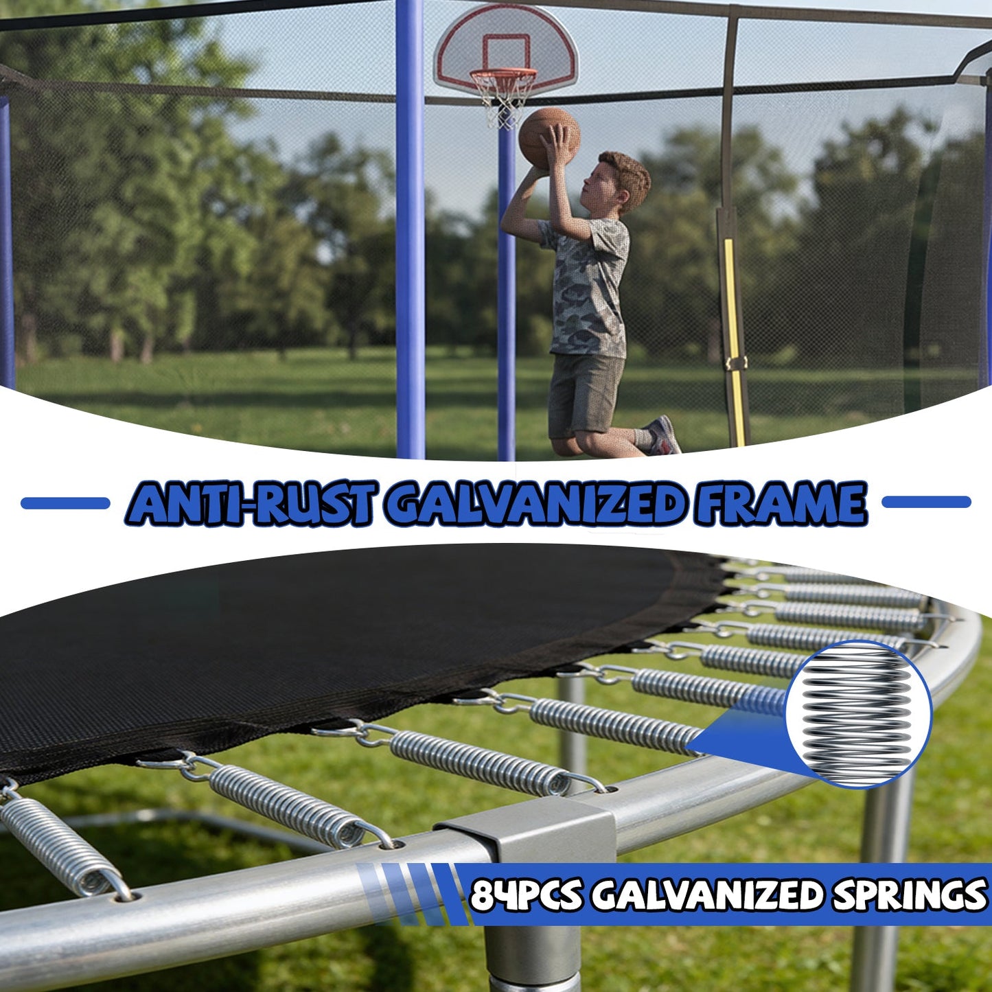14FT Kids Trampoline with Safety Enclosure Net