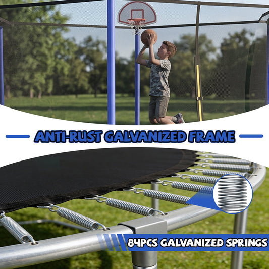 14FT Kids Trampoline with Safety Enclosure Net