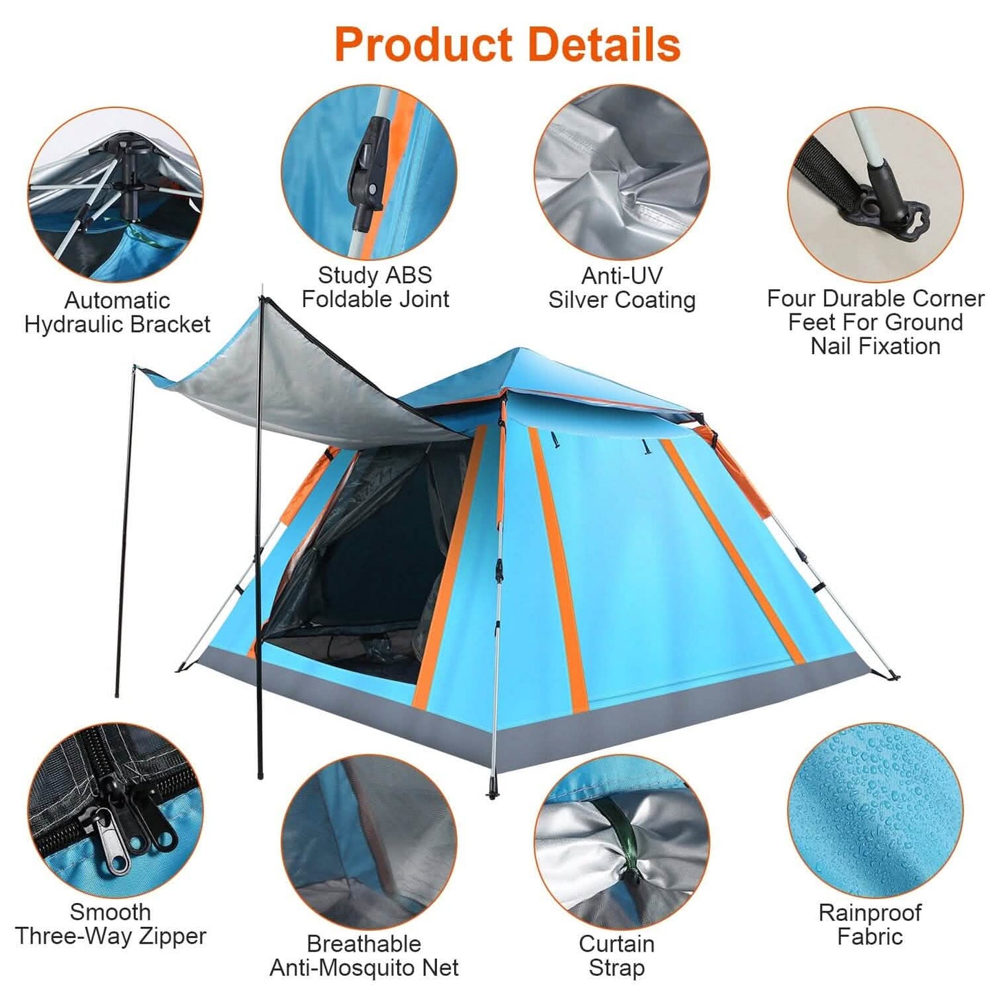 4-5 Person Foldable Waterproof Outdoor Camping Tent