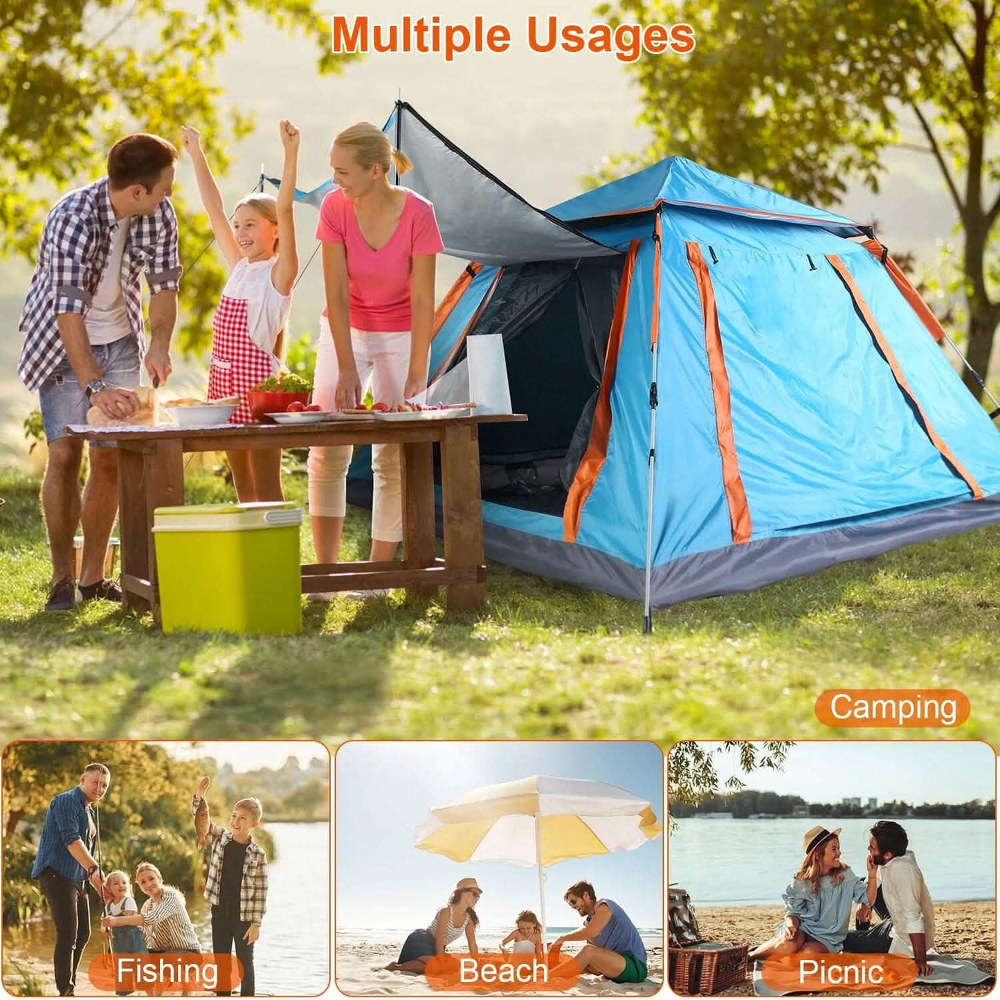 4-5 Person Foldable Waterproof Outdoor Camping Tent