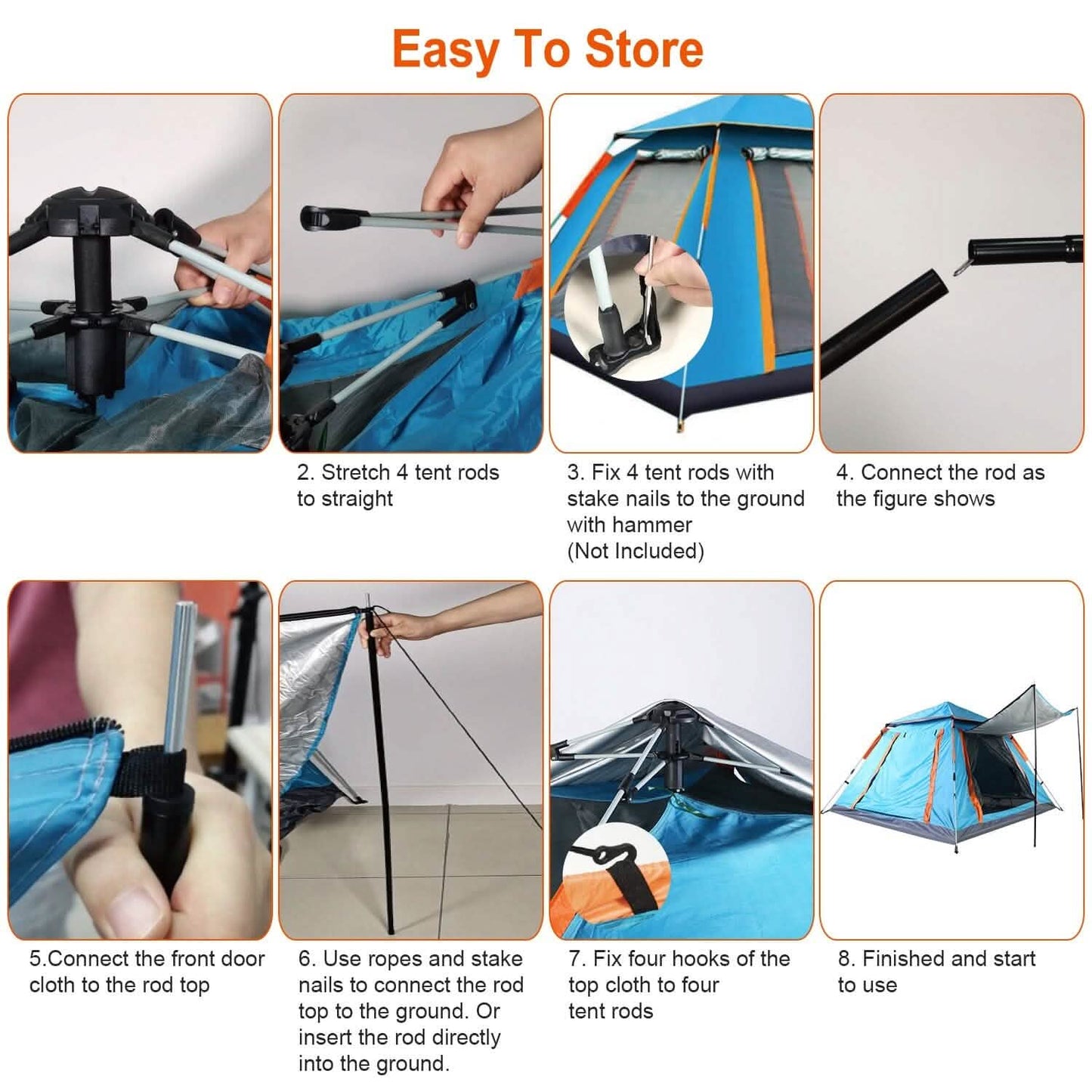 4-5 Person Foldable Waterproof Outdoor Camping Tent