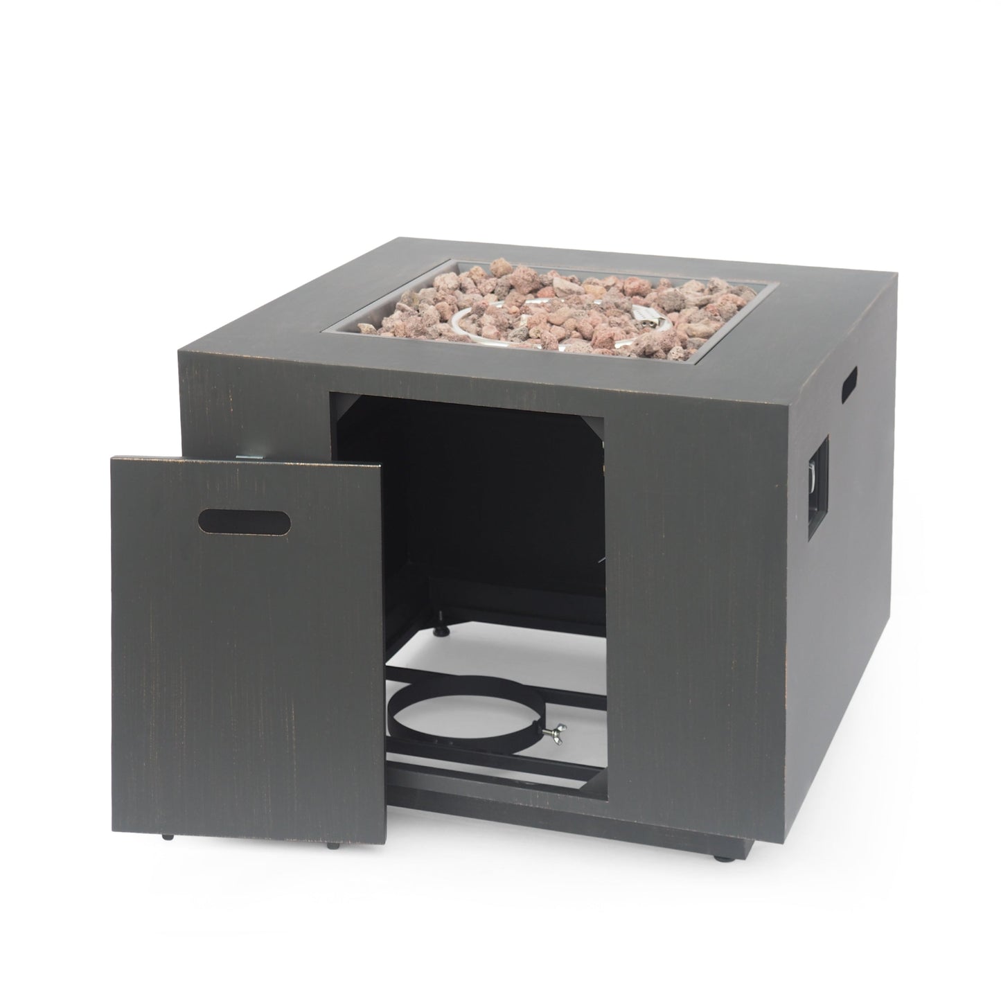 33" Outdoor Iron Square Propane Fire Pit