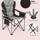 500 lbs Heavy Duty Folding Camping Chair w/ Cup Holder & Cooler Bag | Portable Outdoor Beach Seat