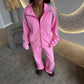 Women’s Long-Sleeve Zip-Up Jacket and Sweatpants Two-Piece Set
