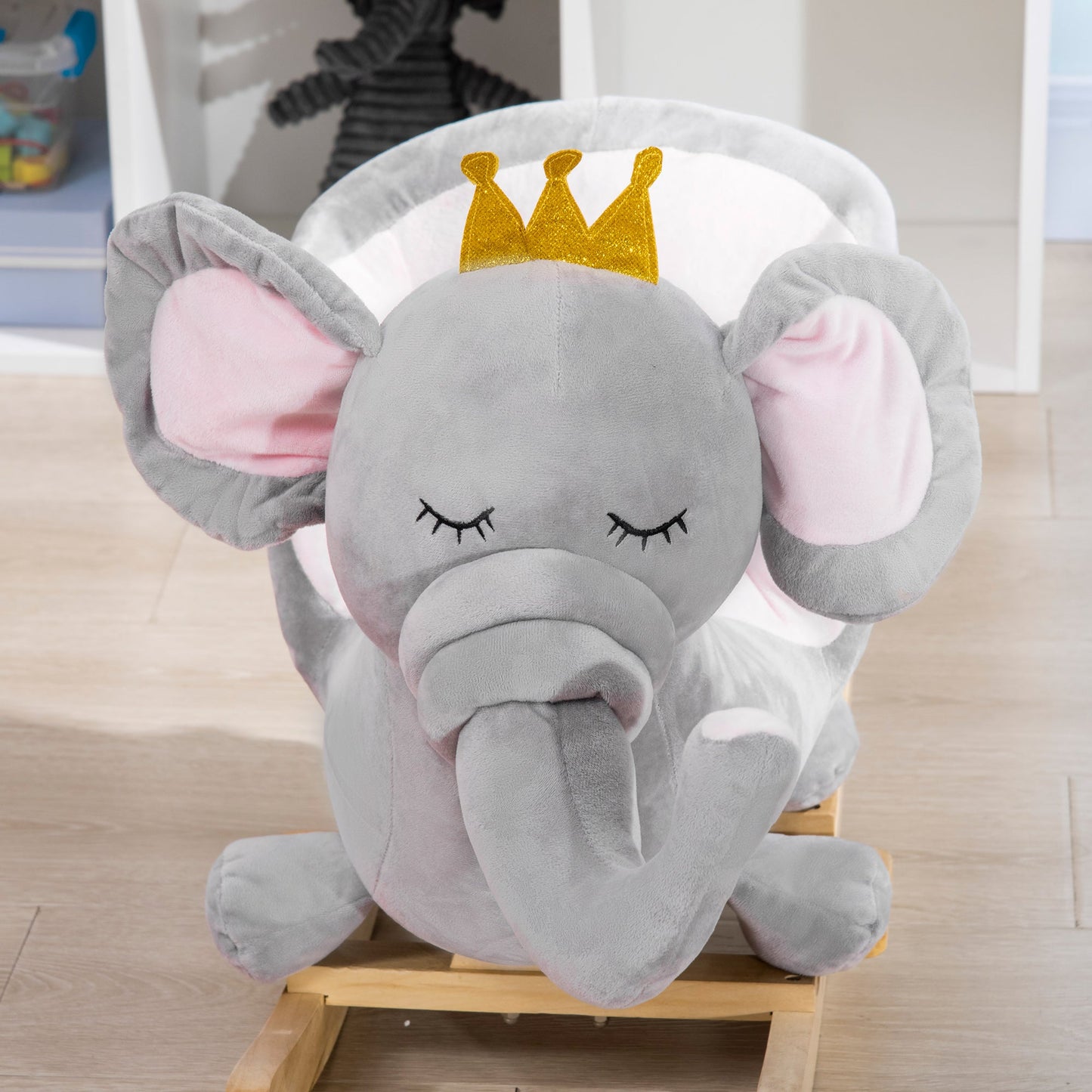 Qaba Baby Elephant Rocking Chair Toddler Rocker Toy