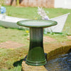 Handmade Glazed Ceramic Bird Bath, 17" Concentric Ripple Embossed Tray & 18" Pedestal Base