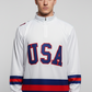 USA Hockey Officially Licensed "Miracle on Ice 1980 Team" Jersey White Lightweight 1/4 Zip Pullover-Adult