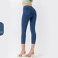 Denim-Look Capri Yoga Pants – Slim Fit High-Elastic Tummy Control Fitness Pants