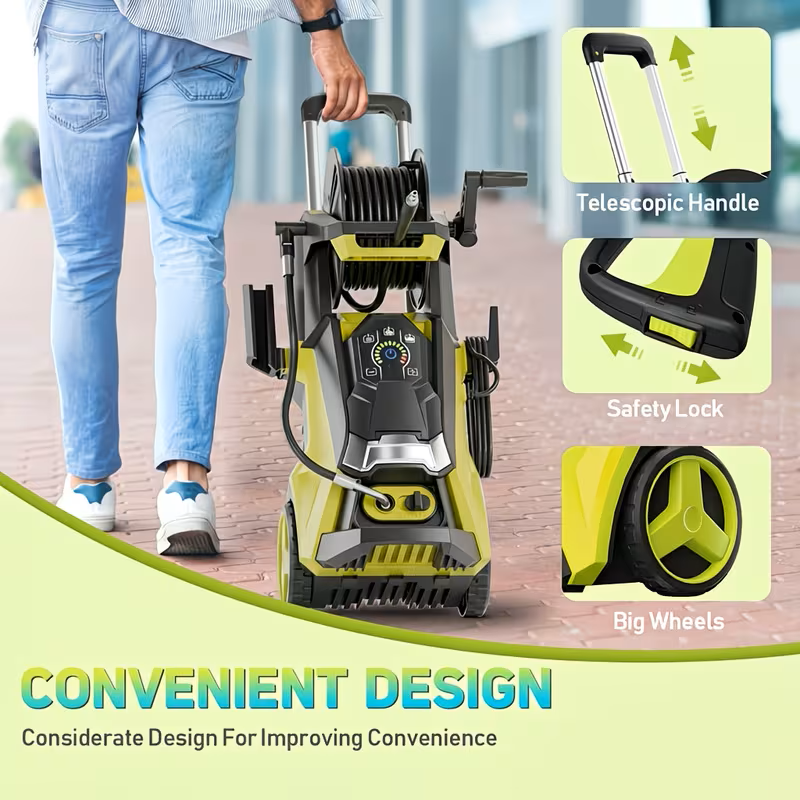 Electric Pressure Washer 4500 PSI 3.2 GPM w/ Foam Cannon Hose Reel