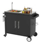 Outdoor Grill Table with Sink and Cabinet