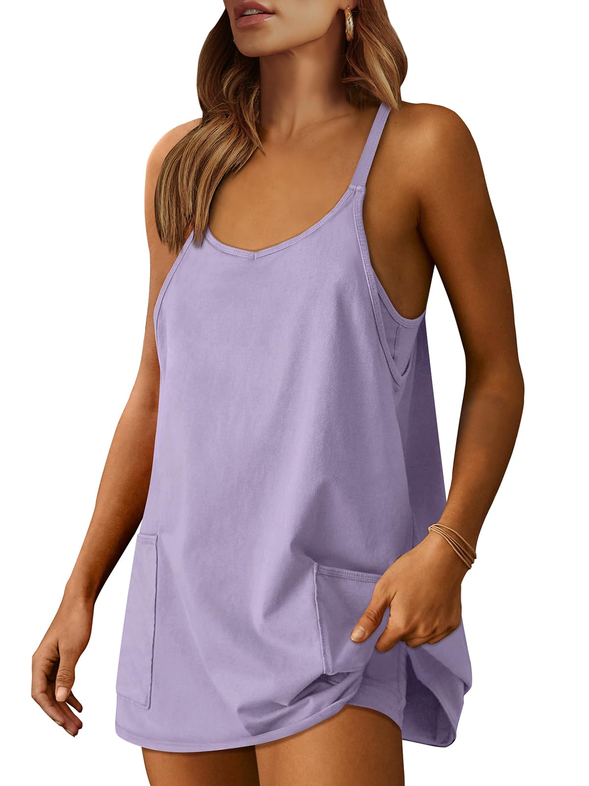 Women's Athletic Tennis Dress with Built-In Shorts