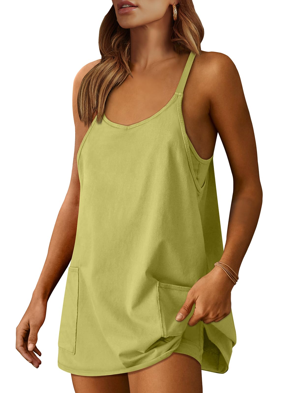 Women's Athletic Tennis Dress with Built-In Shorts