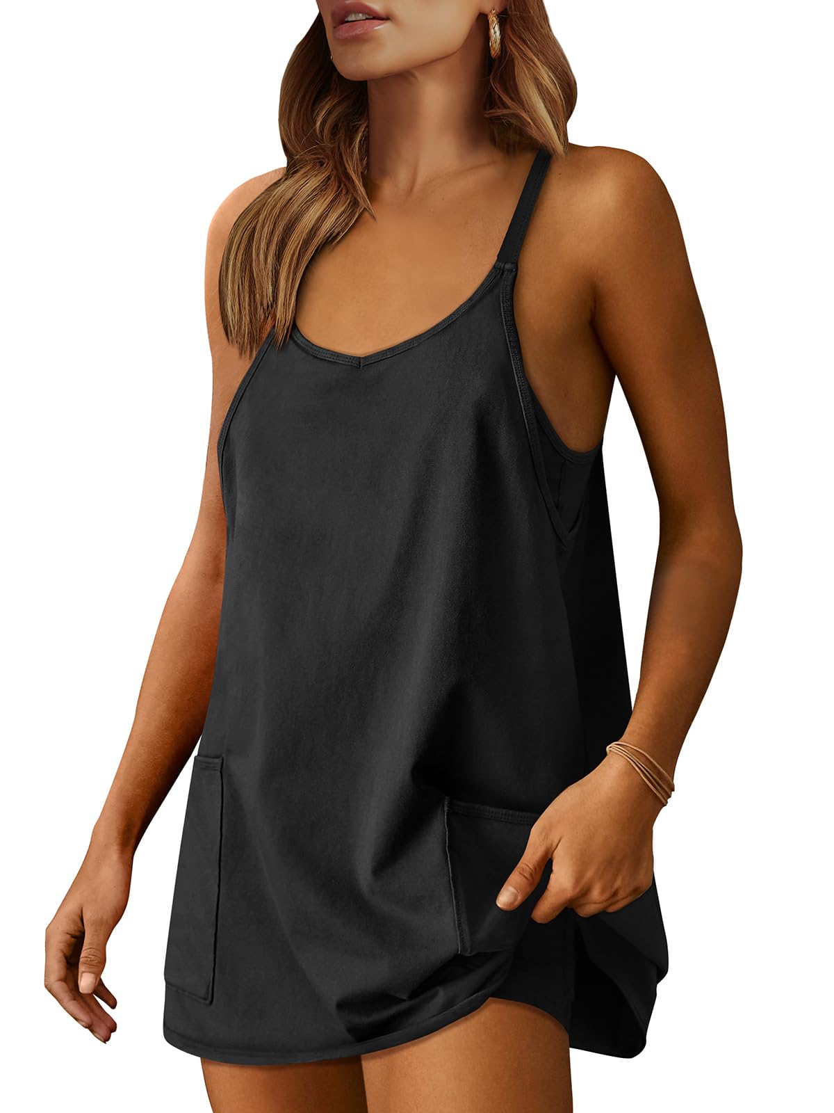 Women's Athletic Tennis Dress with Built-In Shorts