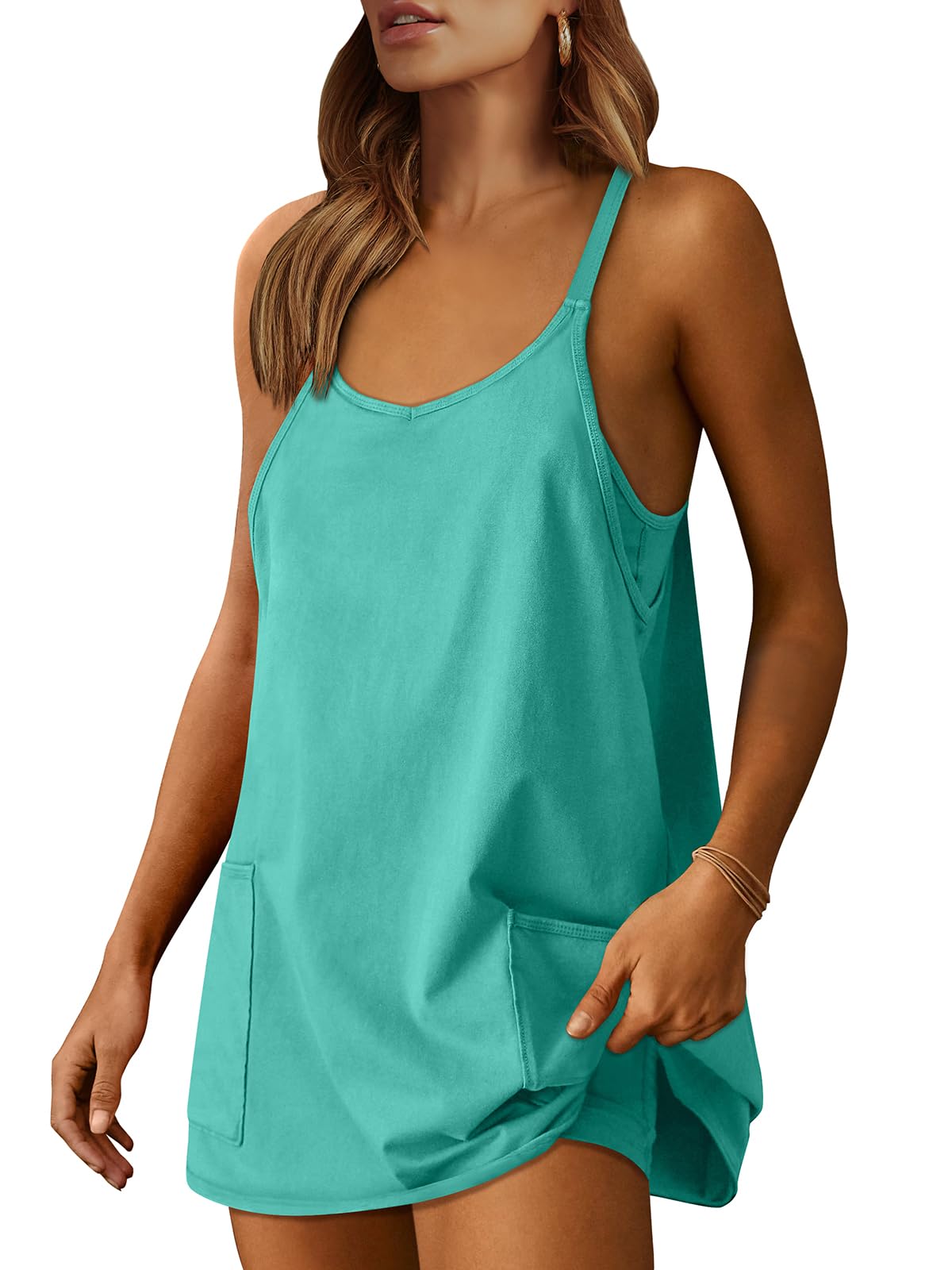 Women's Athletic Tennis Dress with Built-In Shorts