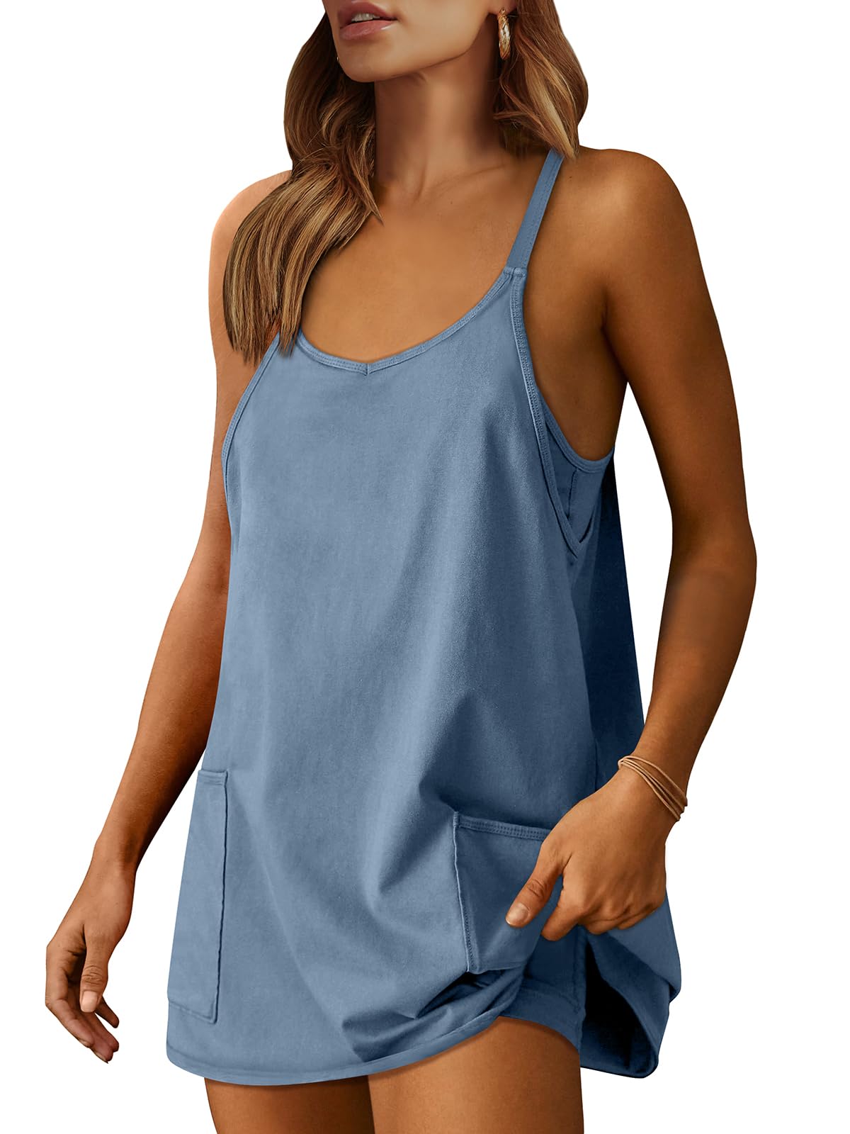 Women's Athletic Tennis Dress with Built-In Shorts