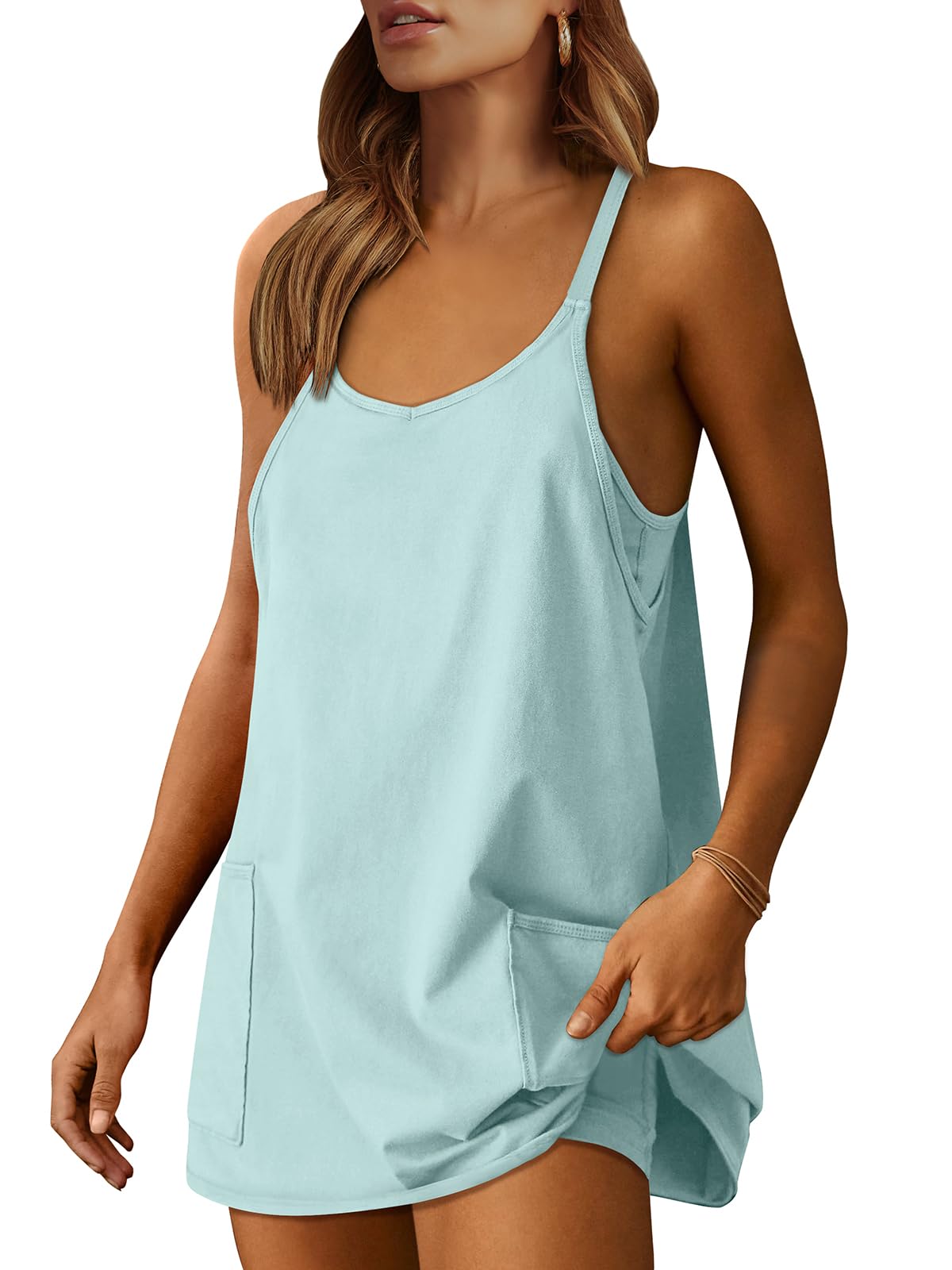 Women's Athletic Tennis Dress with Built-In Shorts