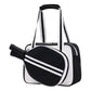 SPOENGRU PU Leather Pickleball Paddle Bag Small Black Fashion Tote