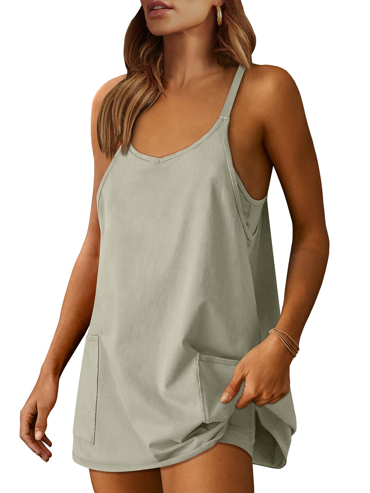 Women's Athletic Tennis Dress with Built-In Shorts